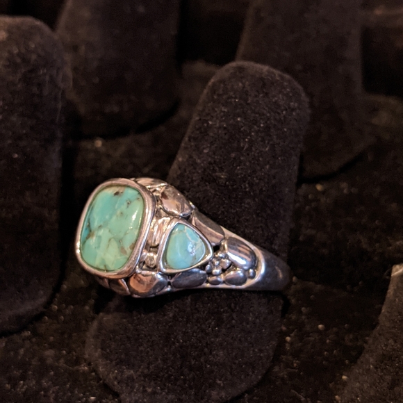 Natural Kingman Turquoise .925 silver ring, size 8 - Picture 5 of 12